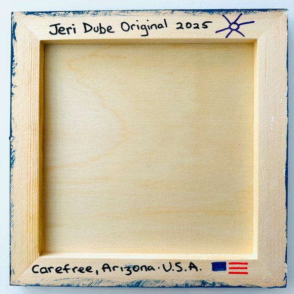 Original Abstract Floral Painting: Colorful Flowers Vase Still Life 12"x12" OOAK - Picture 9 of 10